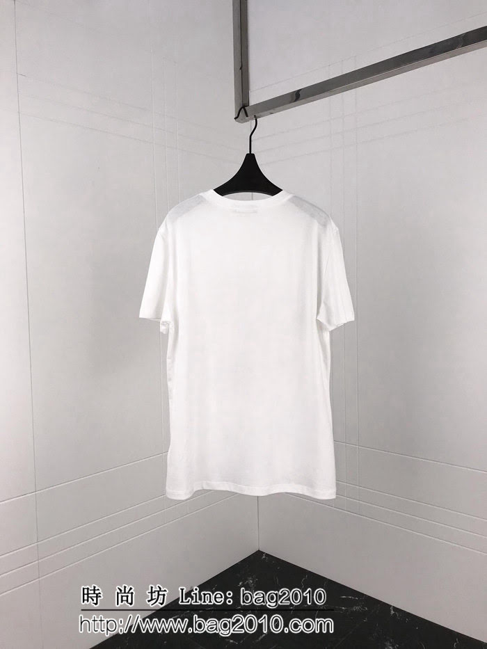 BURBERRY巴寶莉 19ss早春新款 經典格紋 丘比特印花圖案 純棉白色短袖 男女同款 ydi1788